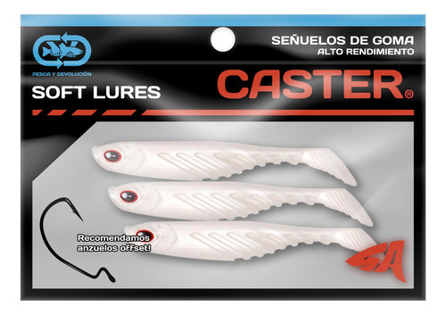 Señuelos Goma Caster Antienganche Soft Minnow Blanco 3u