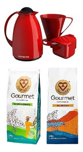 Kit Café Gourmet + Garrafa Térmica Açucareiro E Coador