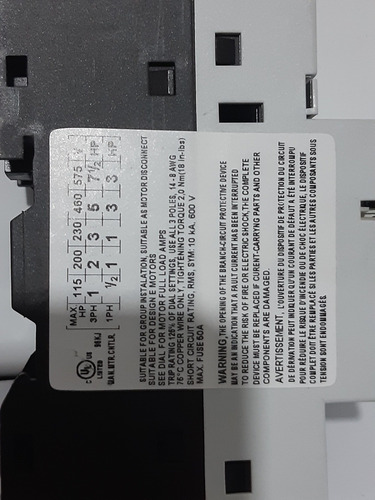 Ms32-10 Guardamotor Industrial Ajustable De 6,3a -10a (Usado)