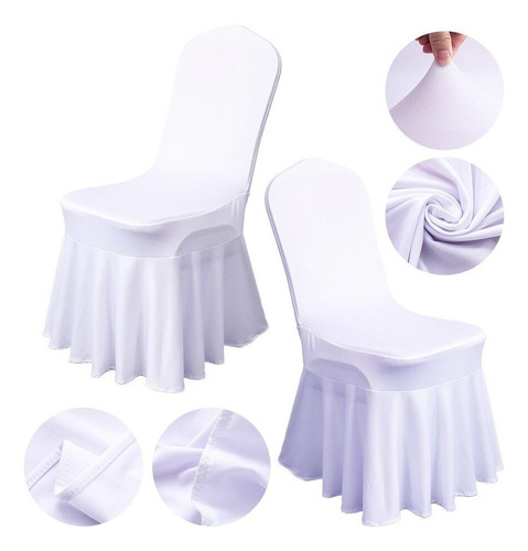* Funda For Silla De Boda De Spandex Con Falda Plisada, 24