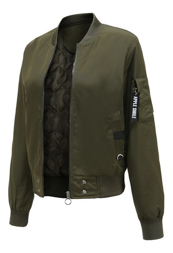 Abrigo Mujer Sudadera Botón Slim Cremallera Chamarra Bomber