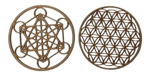  Flor De La Vida + Cubo Metatron 30 Cm (juntos)