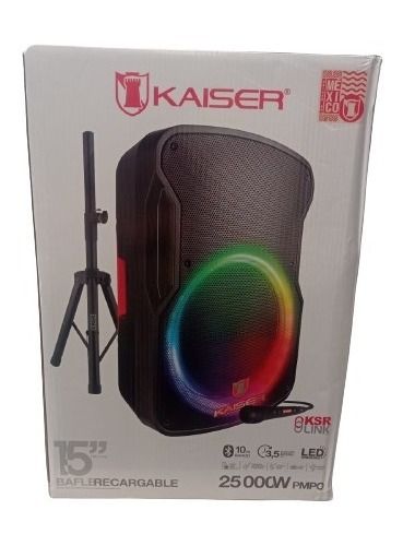 Imagen 5 de 7 de Bafle 15 Kaiser De 25000w Bluetooth Con Tripié Msa-7515mx