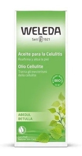 Aceite Abedul Celulitis Weleda - Tonifica, Reafirma - Vegano Tipo De Envase Vidrio Fragancia Abedul Tipos De Piel Todas