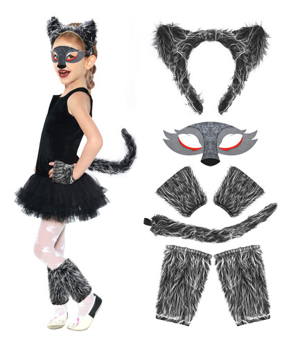 Toylink Wolf Ears And Tail Set Disfraz De Lobo Para Niñas Pa