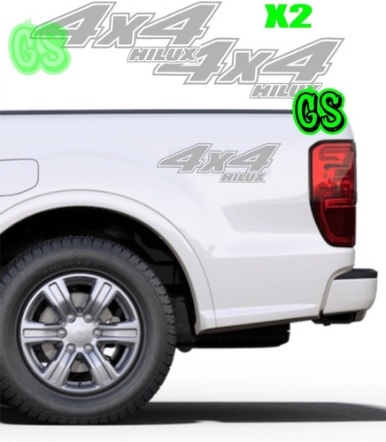 Vinilo Adhesivo Logo 4x4 Toyota Hilux Pick Up 2 Unds
