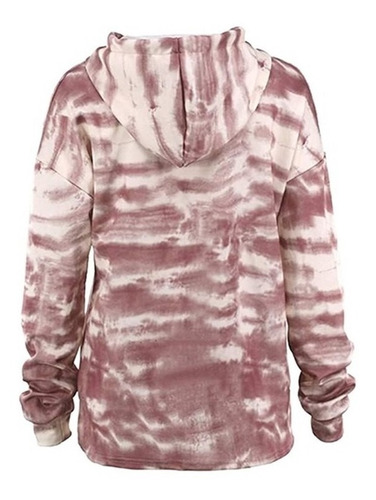 Sudadera/playera Tie-dye Casual Con Capucha P/mujer C/manga