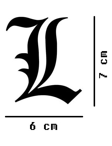 Death Note L Logo Sticker Vinil 2 Pzs Negro $135 Mikegamesmx