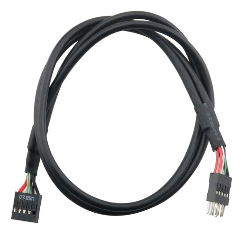Yhxixi Negro Usb 2.0 9 Pines Macho A 9 Pines Hembra Cable Ad