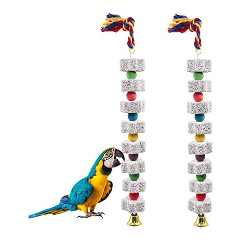 2 Pack Large Bird Chewing Toy, Parrot Beak Grinding Cal...