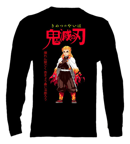 Polera Manga Larga Kimetsu No Yaiba: Demon Slayer - Rengoku