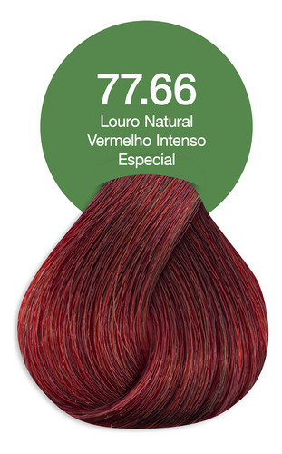  Coloração Permanente Vegana Acquaflora 60g Tom 77.66 Louro Natural Vermelho intenso Especial