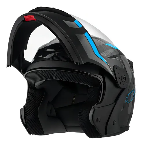 Capacete Robocop Escamoteavel Fechado Mixs Gladiator Delta S Cor Cinzaazul Brilhante Tamanho Do Capacete