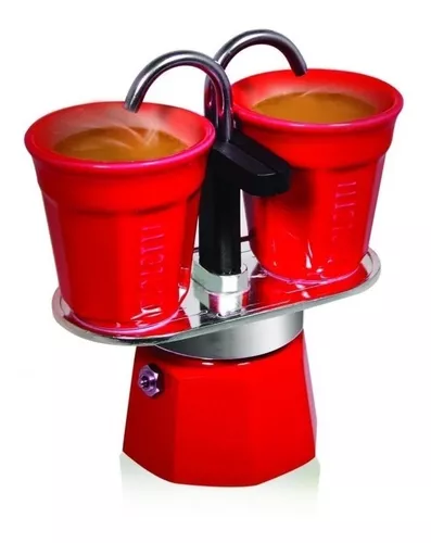 Bialetti Mini Express Cafetera de inducción, aluminio, negro, 2 tazas