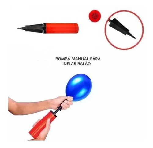 Imagem 2 de 5 de Bomba De Encher Bexiga Balão - Inflador Manual Upa Upa