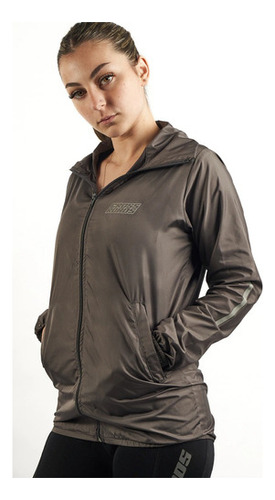 Campera Crossroads Gris Topo Rompeviento Riñonera T:s -bm 