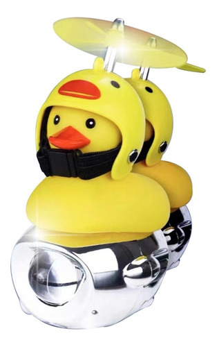 Pato Bicicletero Con Casco Luz Led Moto Auto Patito