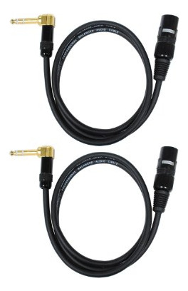 Cable De Audio 6 Pies Trs 1/4puLG A Xlr Macho (2 Pack)