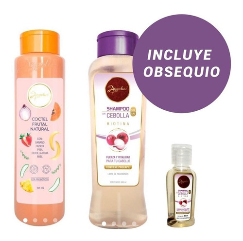 Shampoo De Cebolla + Acondicionador Coctel De Frutas Anyeluz