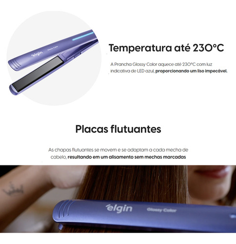Prancha De Cabelo Glossy Color Bivolt Elgin