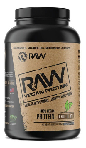 Raw Nutrition Proteína Vegana 900g 25servs Sabor Chocolate