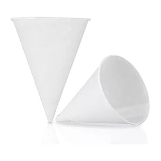 White Paper Snow Cone Cups, Ecofriendly, For Water, Sha...