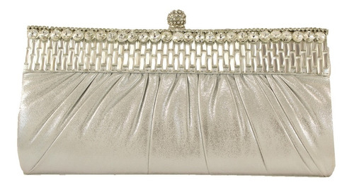 Clutch Cartera Saten Baguettes Y Strass Importado