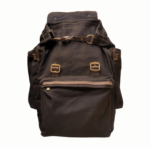Imagen 5 de 5 de Mochila Fontana S R Lona Algodón Impermeabilizada Negro