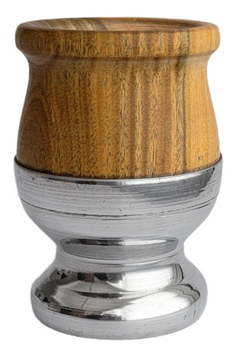 Mate Madera Algarrobo Copita Forrado De Aluminio 