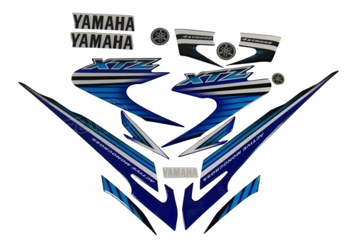 Kit Adesivos Xtz 125 2007 Azul Resinado 10032