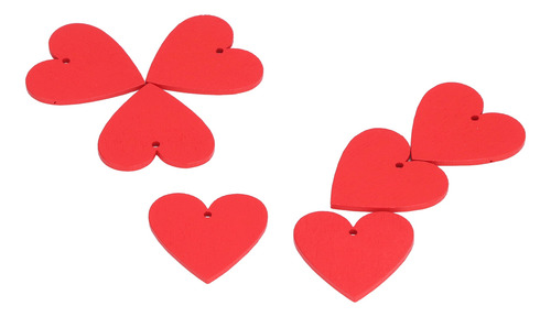 100 Unidades De Corazones De Madera En Blanco, Brillantes, D