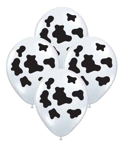 Globos Latex Manchas Vaca X10 Globelium