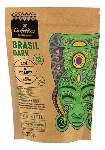 Cafe Especialidad En Granos Brasil Intenso Caffettino 250gr