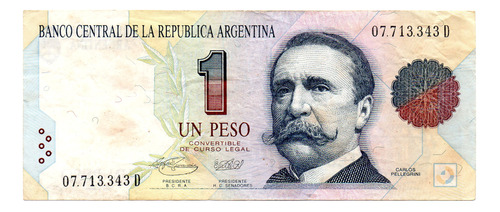 Billete 1 Peso Ley Convertible, Bottero 3009a Año 1994 Usado