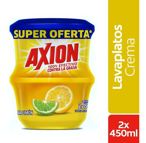 Lavaloza Axion Crema 450 Gr 2 Unidades Limon Oferta