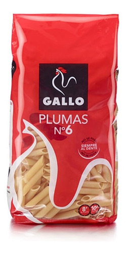 Pluma Pasta Gourmet Gallo Bolsa 500g