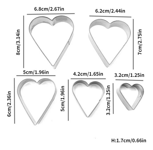 5 Uds Molde For Hornear Diy Cortador De Galletas De Acero