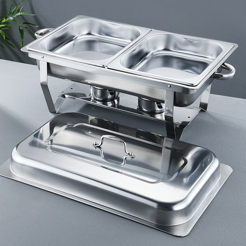 Bufetera Olla Rectangular Acero Inoxidable 11 L Con 2 Medios