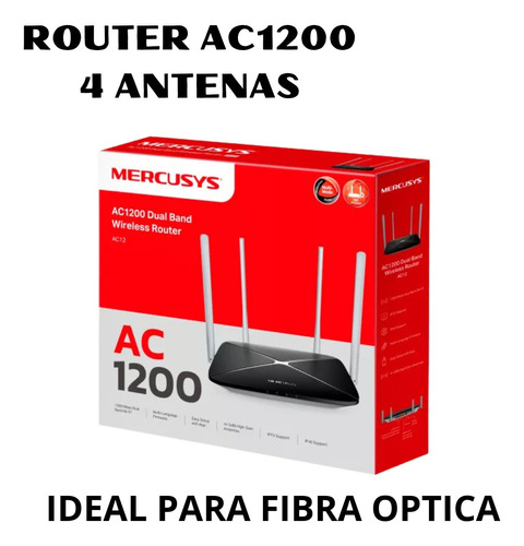 Router Wifi Mercusys Ac12 Doble Banda Ac1200 Fibra Óptica