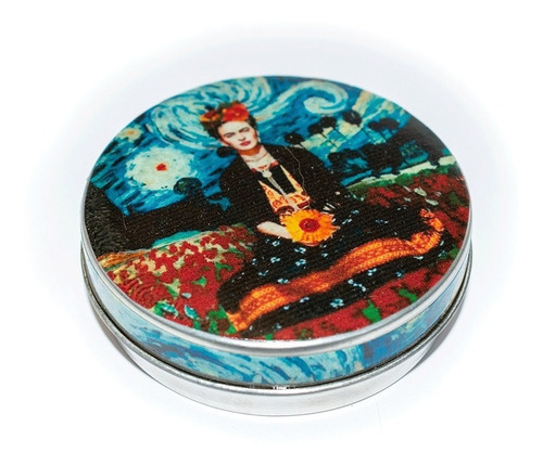 Imagen 1 de 3 de Pastillero Metálico Multiuso Frida La Noche Estrellada