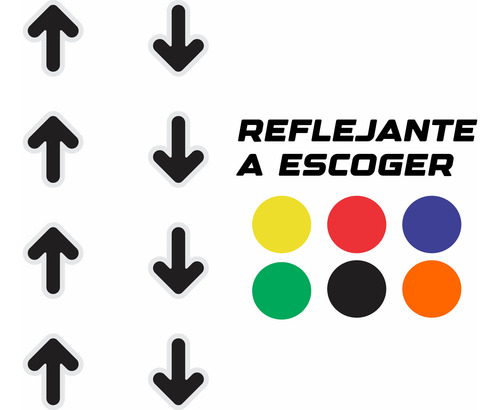 6 Pz Calcomanias Sticker Flechas Para Piso En Reflejante.