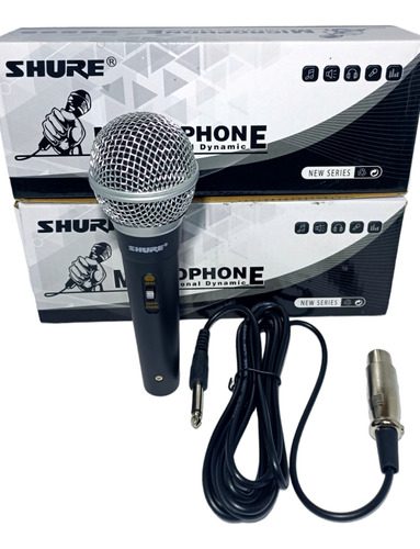 Microfono De Mano Shure Cable De 3 Metro 