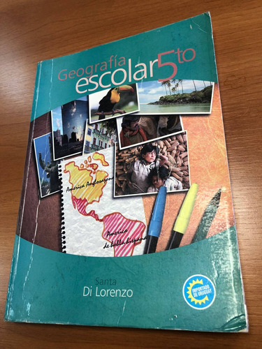 Libro Geografía Escolar 5to - Santa Di Lorenzo - Oferta