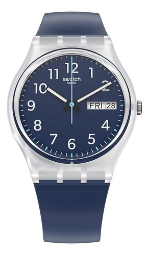 Reloj Swatch Rinse Repeat Black Ge725 Color de la correa Bioceramic Color del bisel Azul Color del fondo Azul