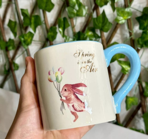Caneca Coelho Da Páscoa 400ml Xícara Com Colher