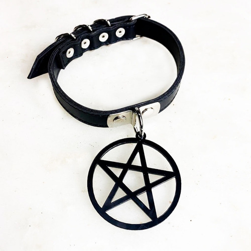 Choker Pentagrama 5cm Dark Gótico Punk Metal