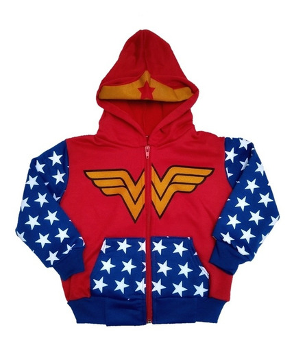 Buso,chaqueta,hoodie Superheroes Mujer Maravilla Niña Dc 