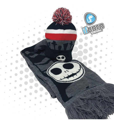 Set Bufanda Y Gorro Bonete Jack Skellington Original