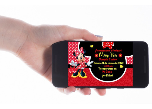 Invitación Digital Minnie O Mickey Con Movimiento Y Música