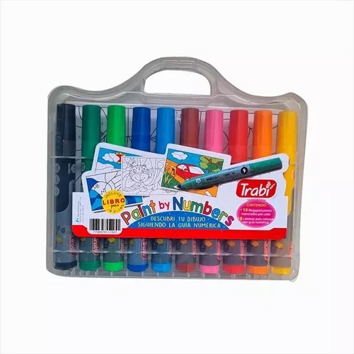 Valija Trabi Megapinturon X10 Colores + Libro Para Colorear 